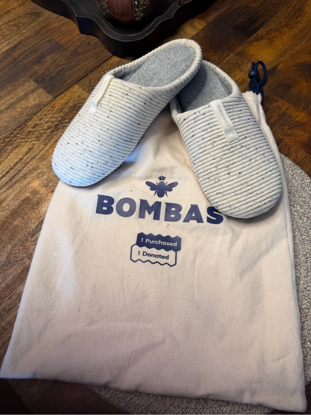 Bombas Light Gray Quilted Slip-On Slippers